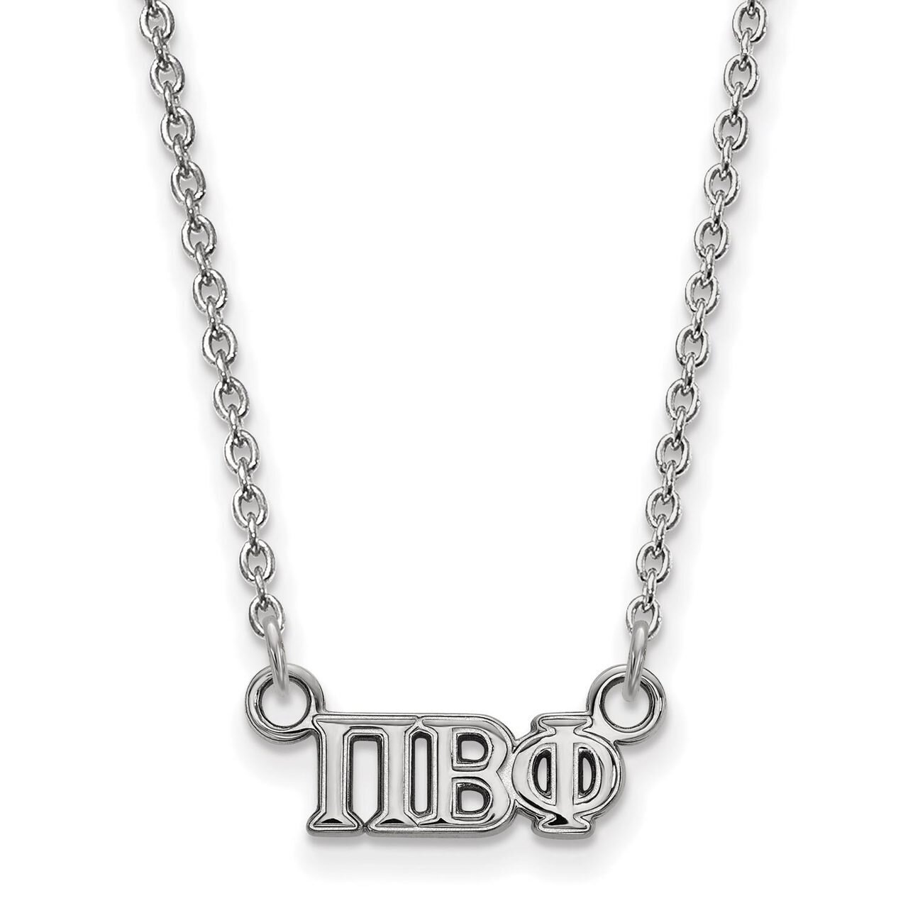 Pi Beta Phi Extra Small Pendant with 18 Inch Chain Sterling Silver SS006PBP-18