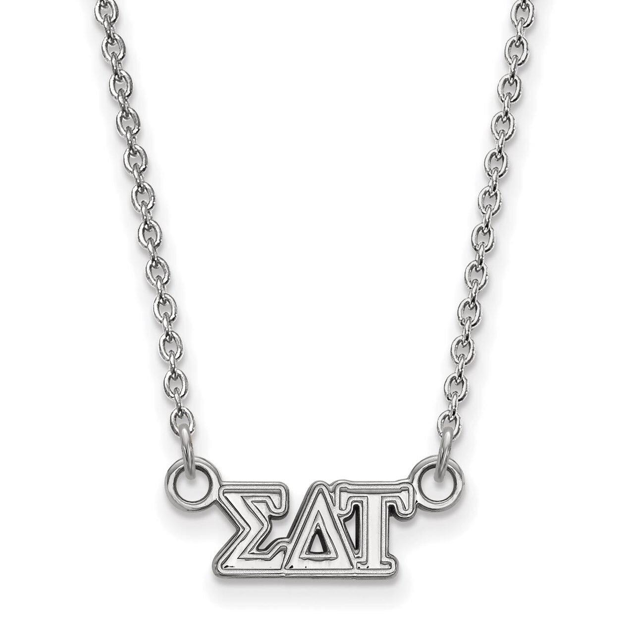 Sigma Delta Tau Extra Small Pendant with 18 Inch Chain Sterling Silver SS006SDT-18
