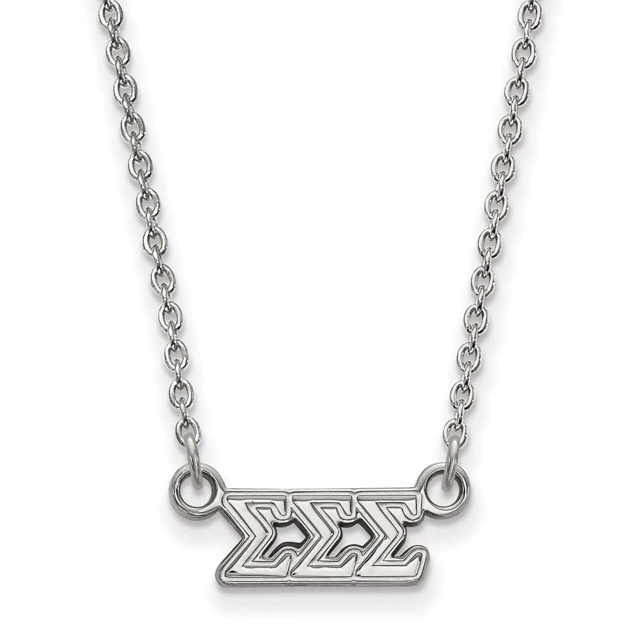 Sigma Sigma Sigma Extra Small Pendant with 18 Inch Chain Sterling Silver SS006SSS-18