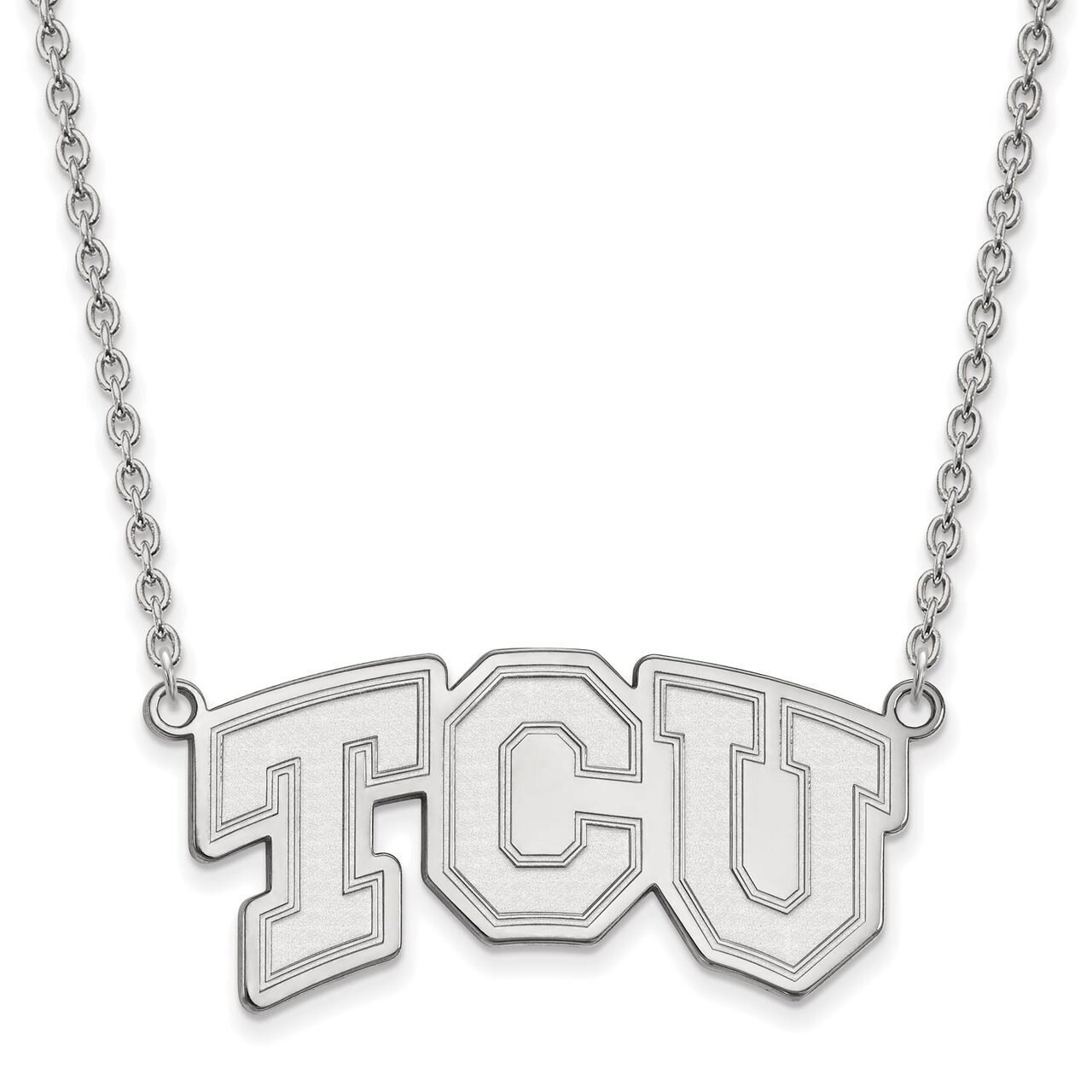 Texas Christian University Large Pendant with Necklace Sterling Silver SS006TCU-18, MPN: SS006TCU-1…