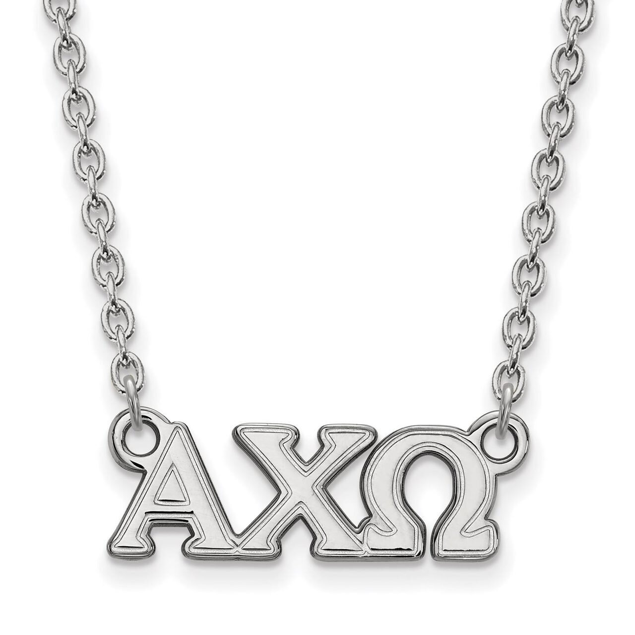 Alpha Chi Omega Medium Pendant with 18 Inch Chain Sterling Silver SS007ACO-18, MPN: SS007ACO-18, 88…
