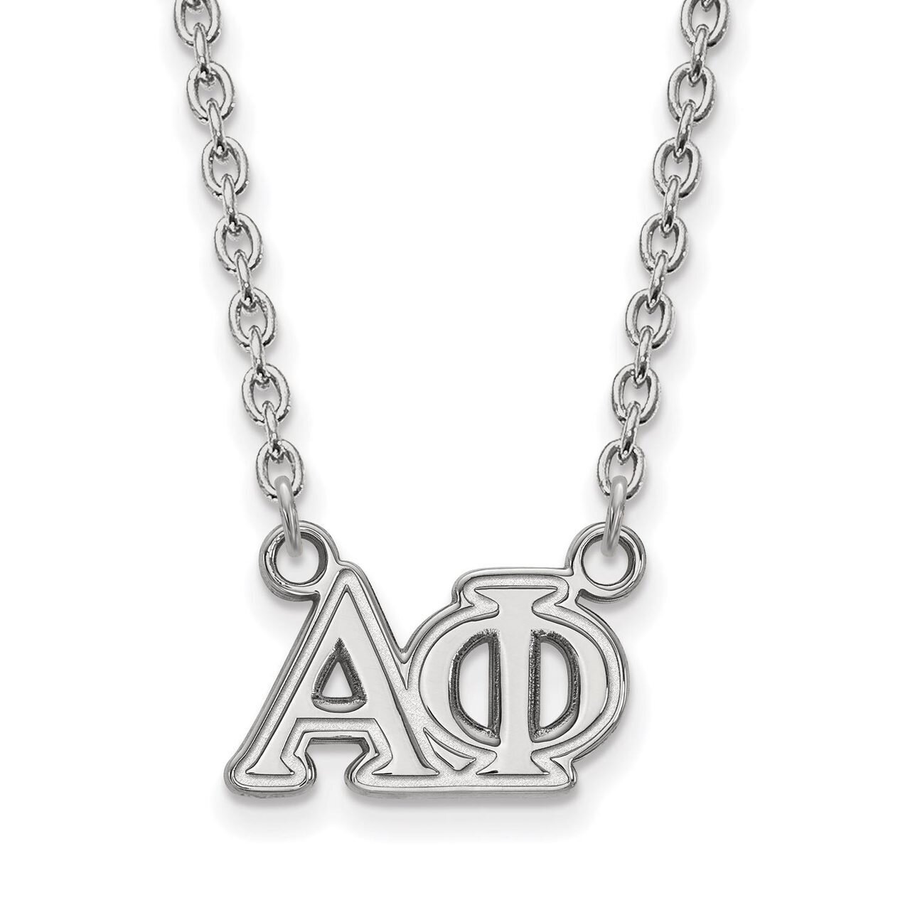 Alpha Phi Medium Pendant with 18 Inch Chain Sterling Silver SS007APH-18