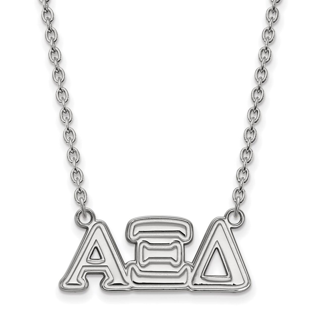 Alpha Xi Delta Medium Pendant with 18 Inch Chain Sterling Silver SS007AXD-18