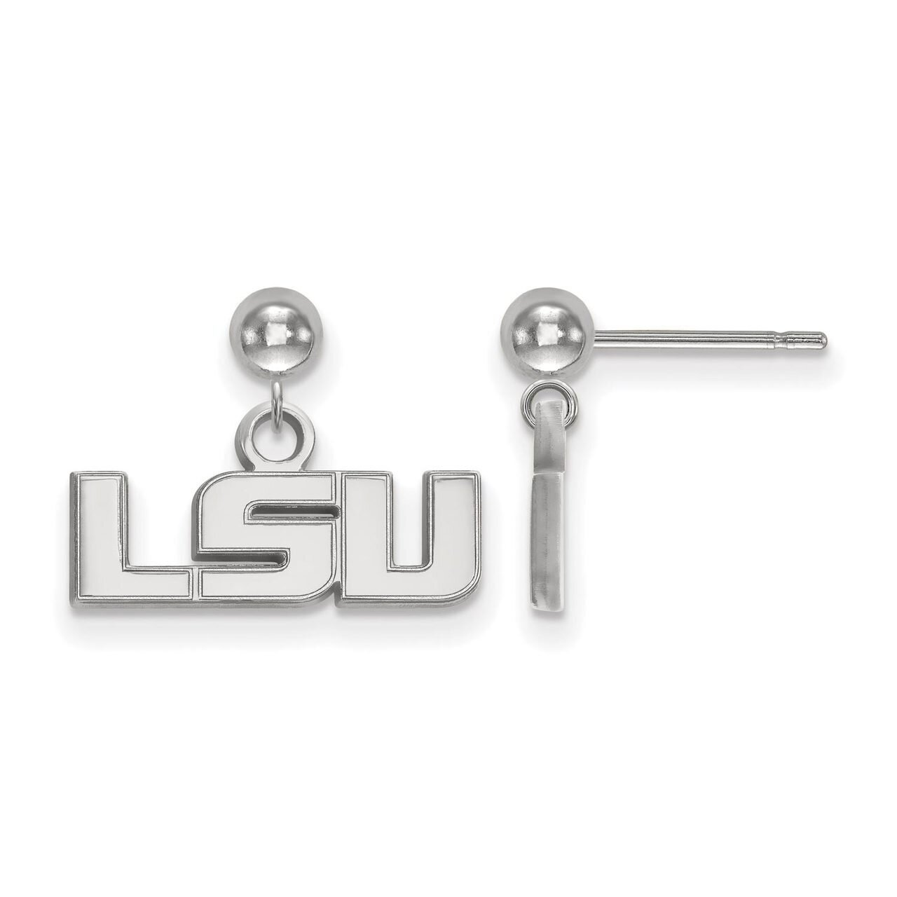 Louisiana State University Earring Dangle Ball Sterling Silver SS007LSU