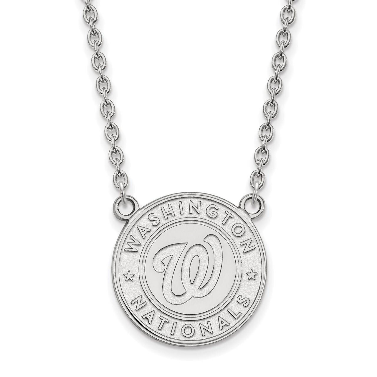 Washington Nationals Large Pendant with Necklace Sterling Silver SS007NAT-18