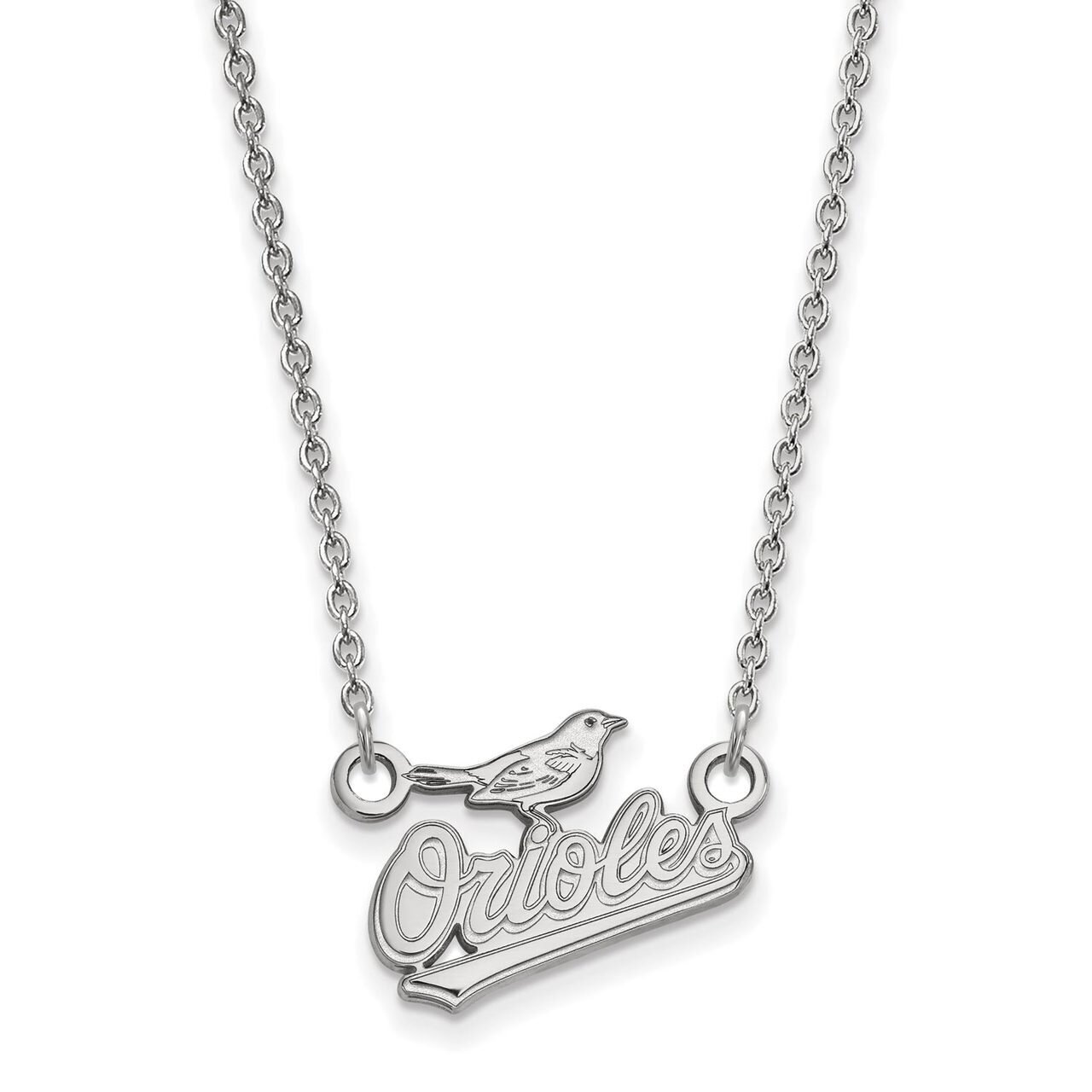 Baltimore Orioles Small Pendant with Necklace Sterling Silver SS007ORI-18