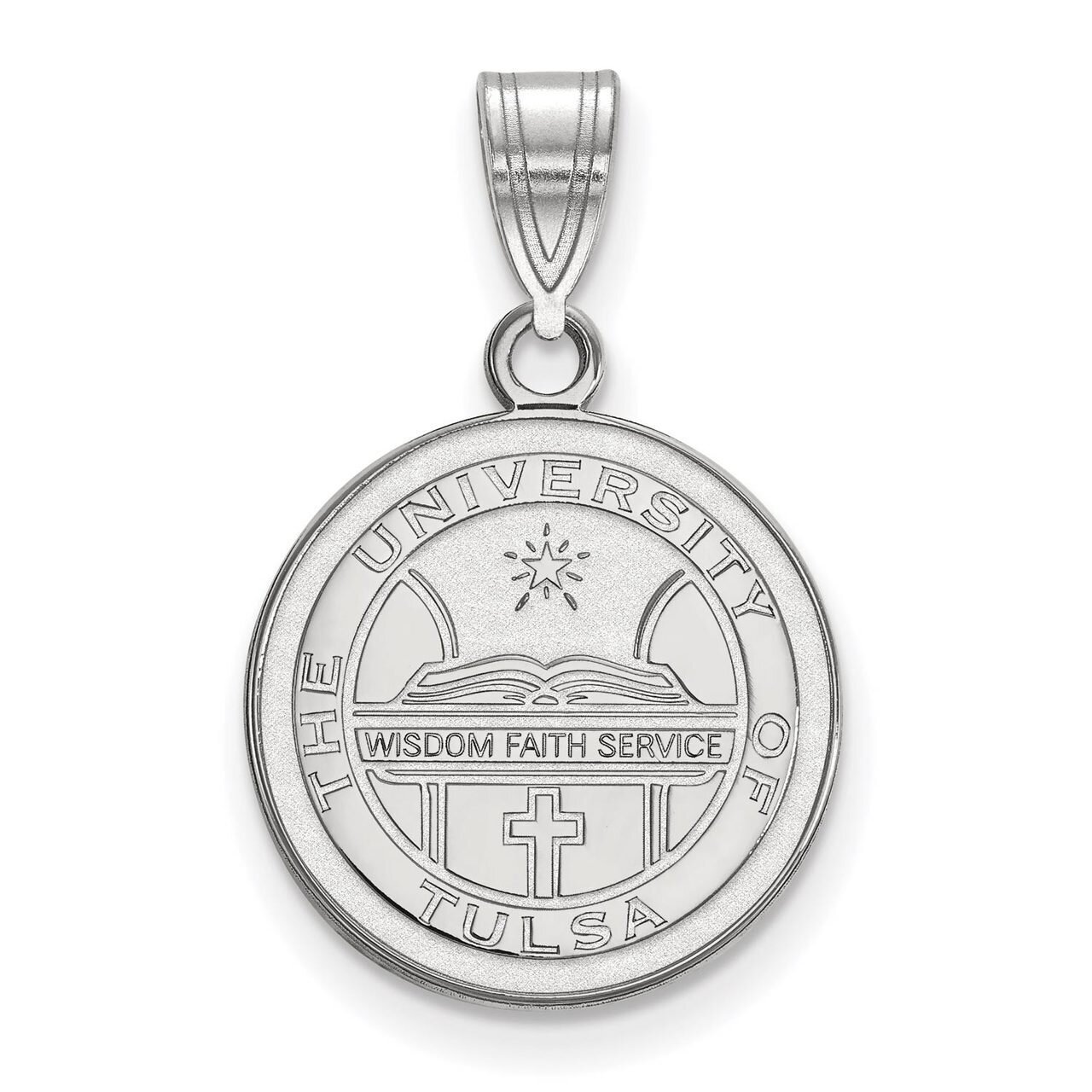 14K White Gold LogoArt University of Louisville Small Pendant Necklace