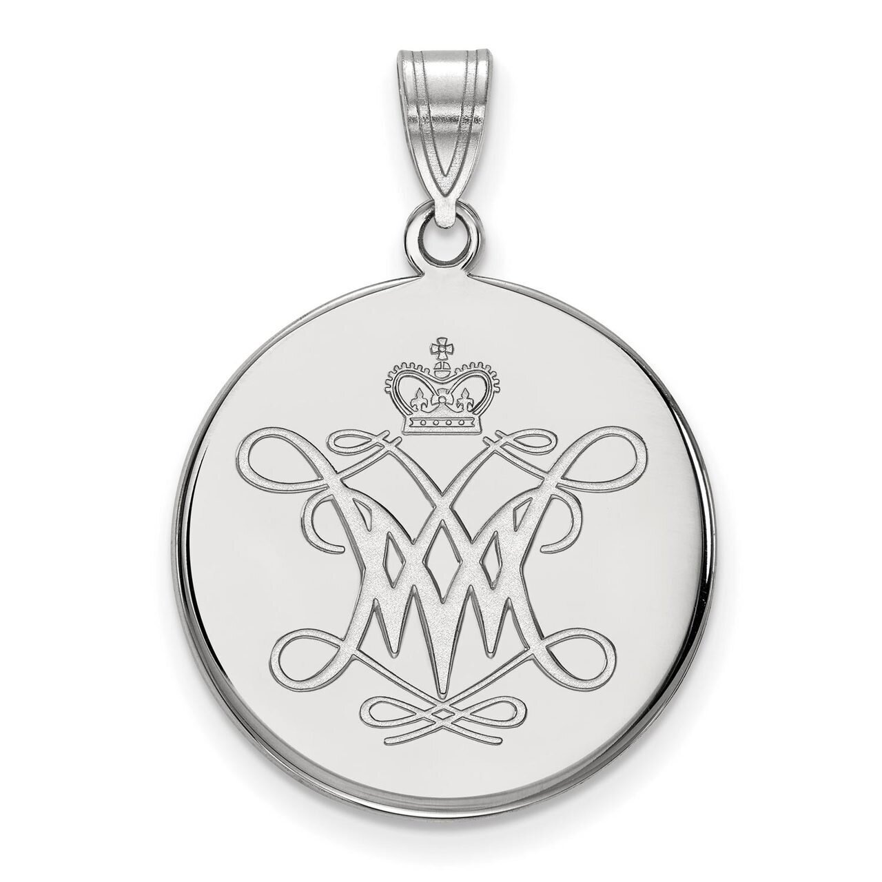 William And Mary Large Disc Pendant Sterling Silver SS007WMA