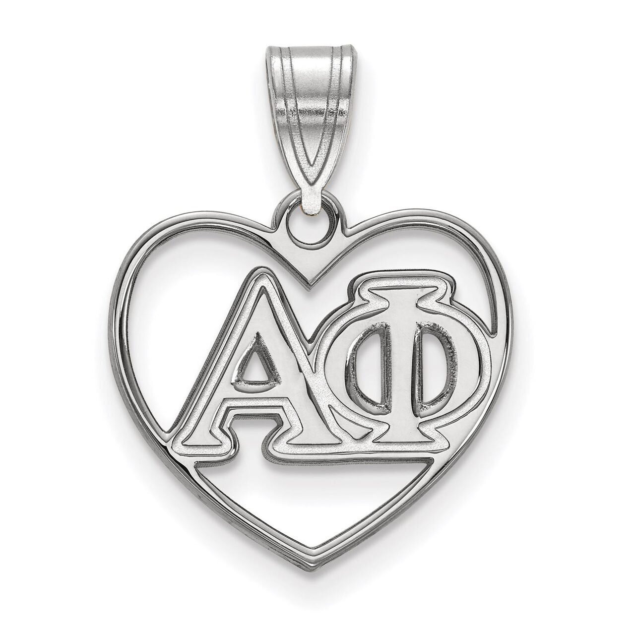 Alpha Phi Heart Pendant Sterling Silver SS008APH