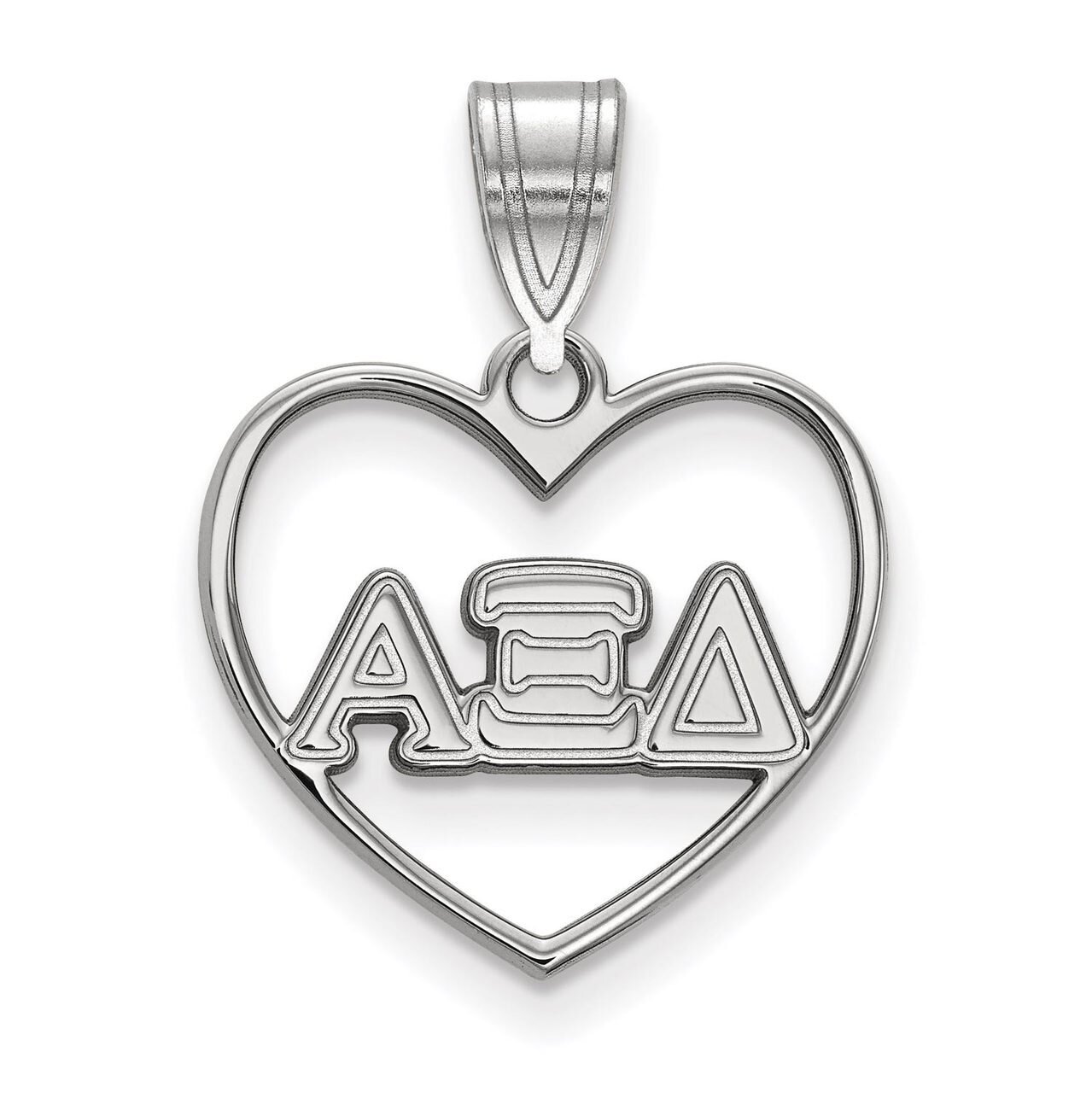 Alpha Xi Delta Heart Pendant Sterling Silver SS008AXD