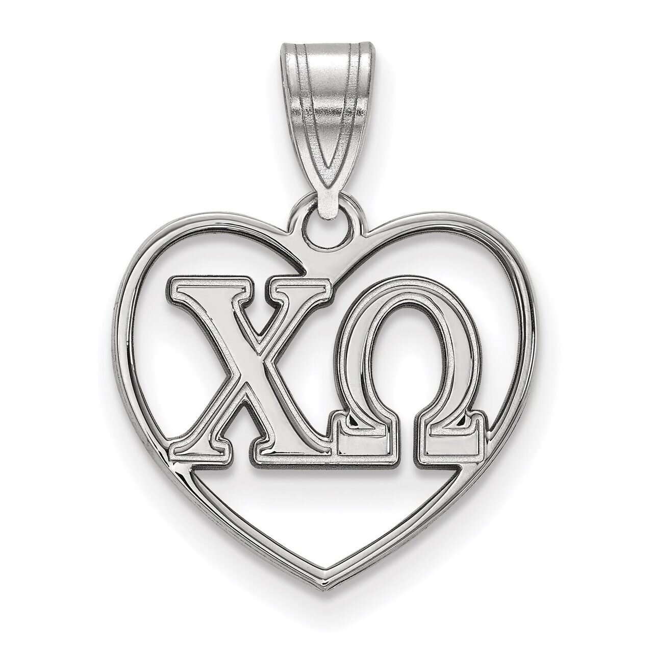 Chi Omega Heart Pendant Sterling Silver SS008CHO, MPN: SS008CHO, 886774600109