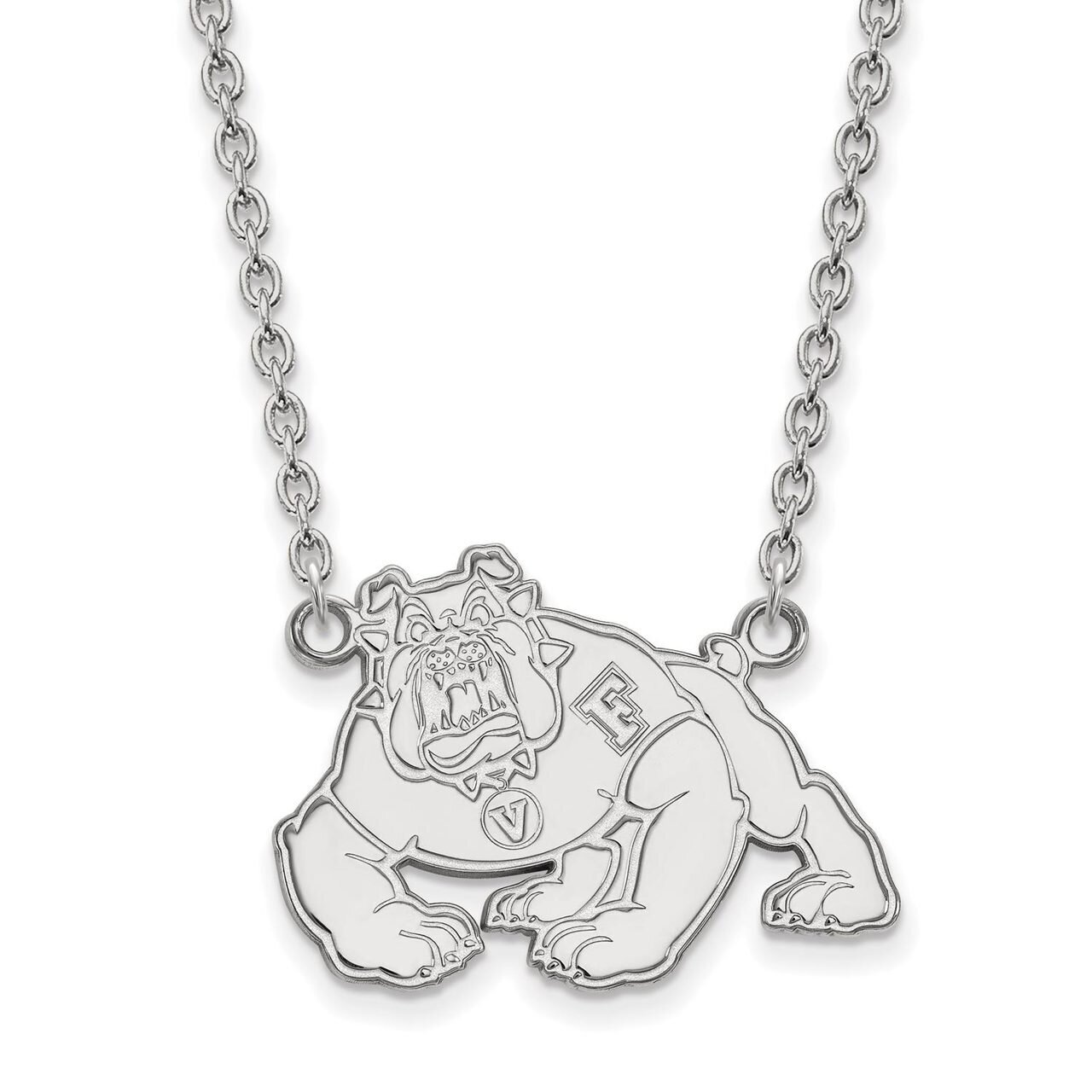 California State University, Fresno Large Enamel Pendant with Necklace Sterling Silver SS008CSF-18,…