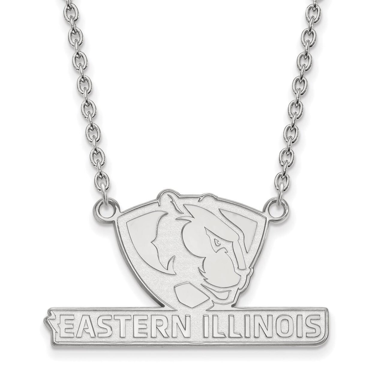 Eastern Illinois University Large Enamel Pendant with Necklace Sterling Silver SS008EIU-18