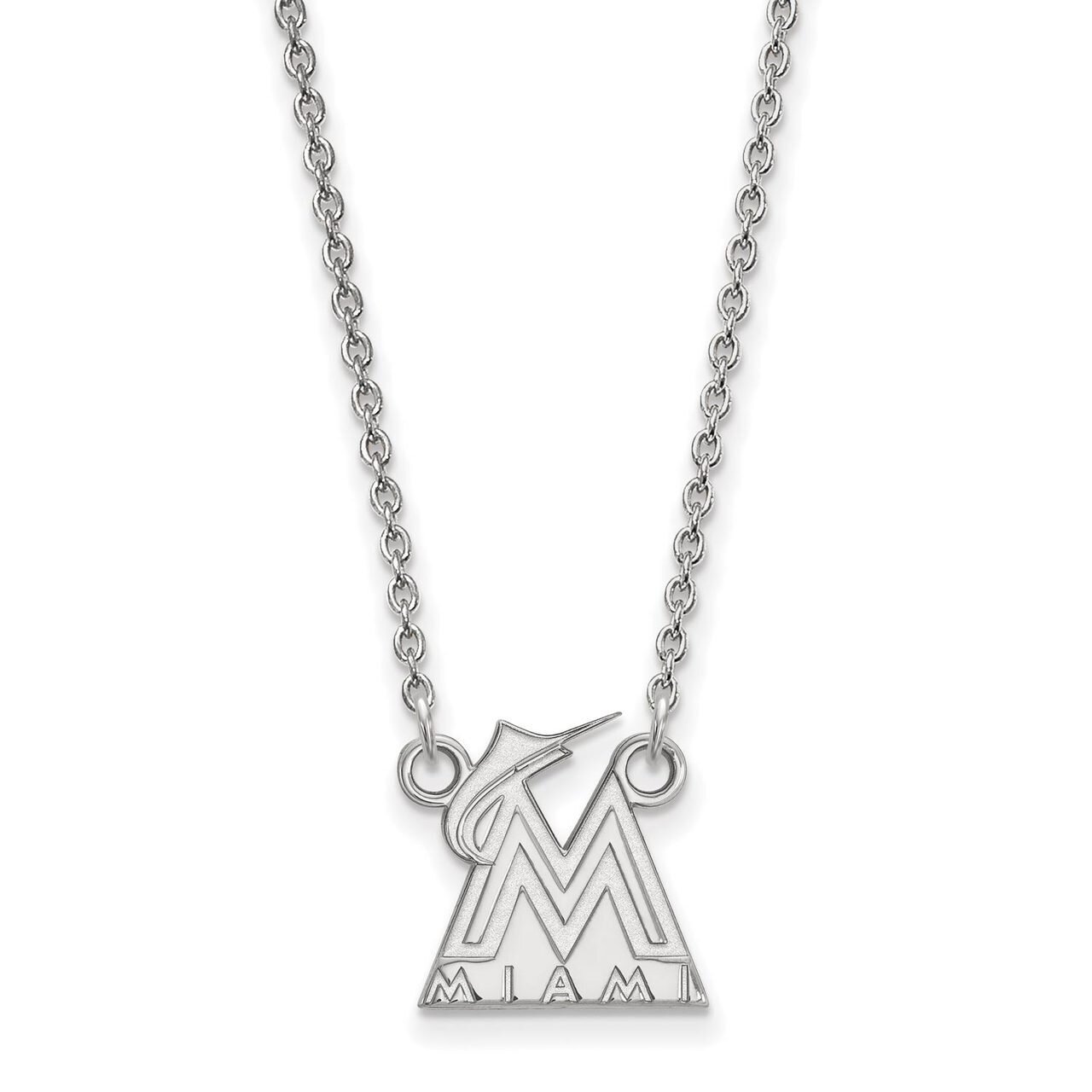 Miami Marlins Small Pendant with Necklace Sterling Silver SS008MIN-18, MPN: SS008MIN-18, 8867746254…