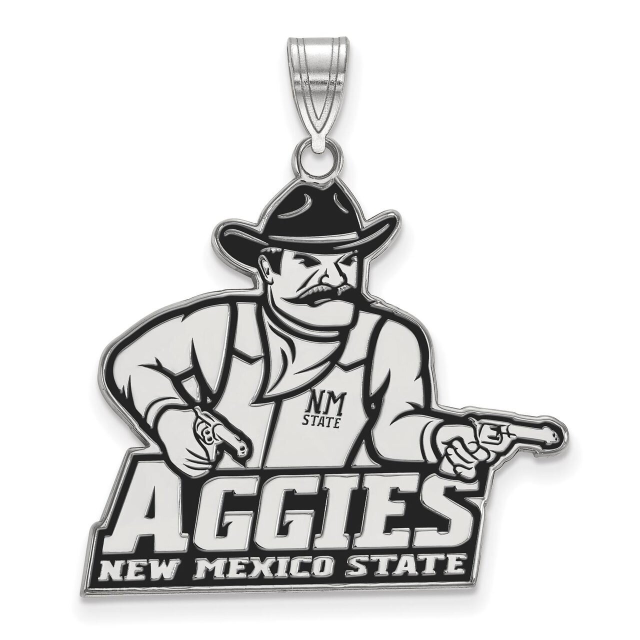 New Mexico State University Extra Large Enamel Pendant Sterling Silver SS008NMS