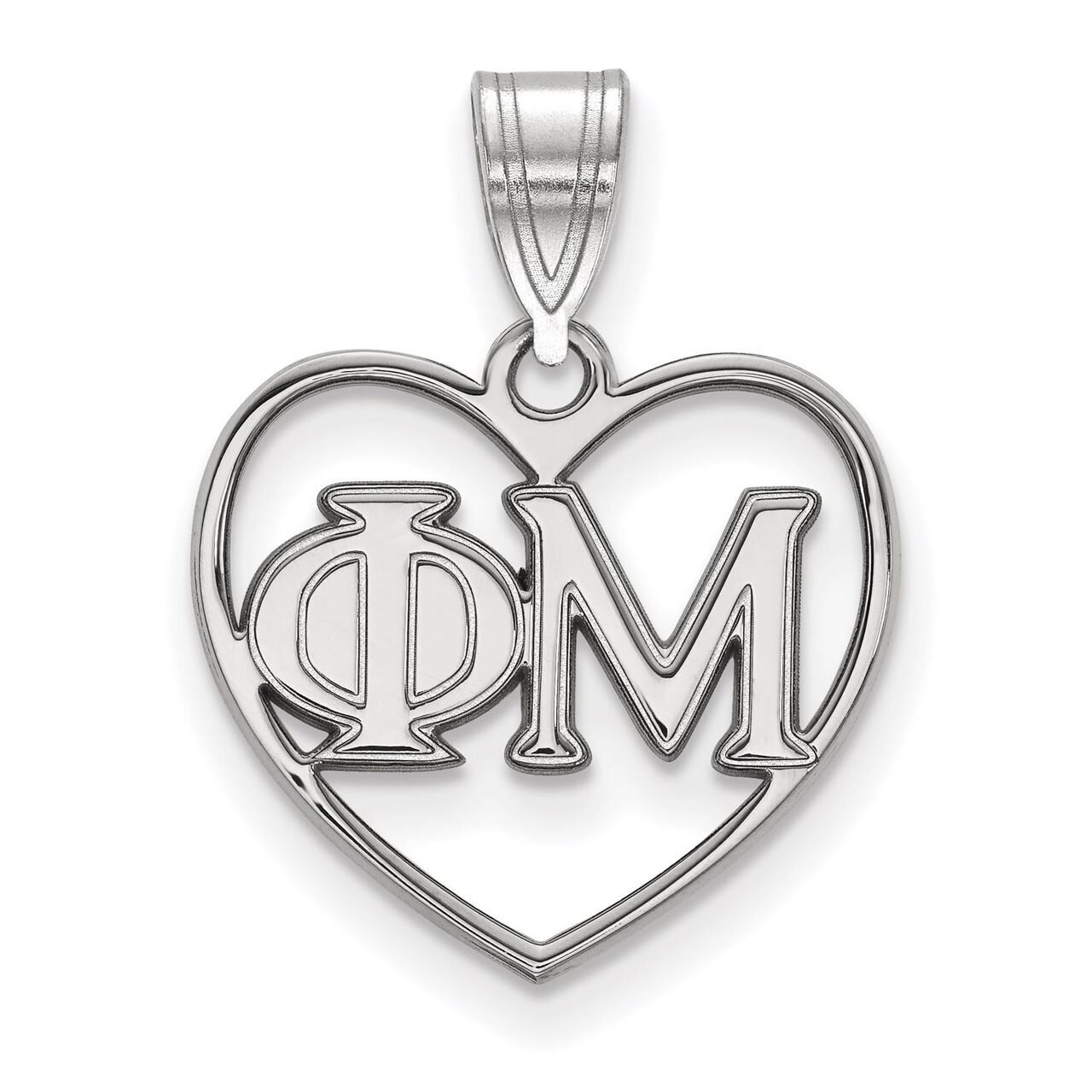Phi Mu Heart Pendant Sterling Silver SS008PHM, MPN: SS008PHM, 886774600208