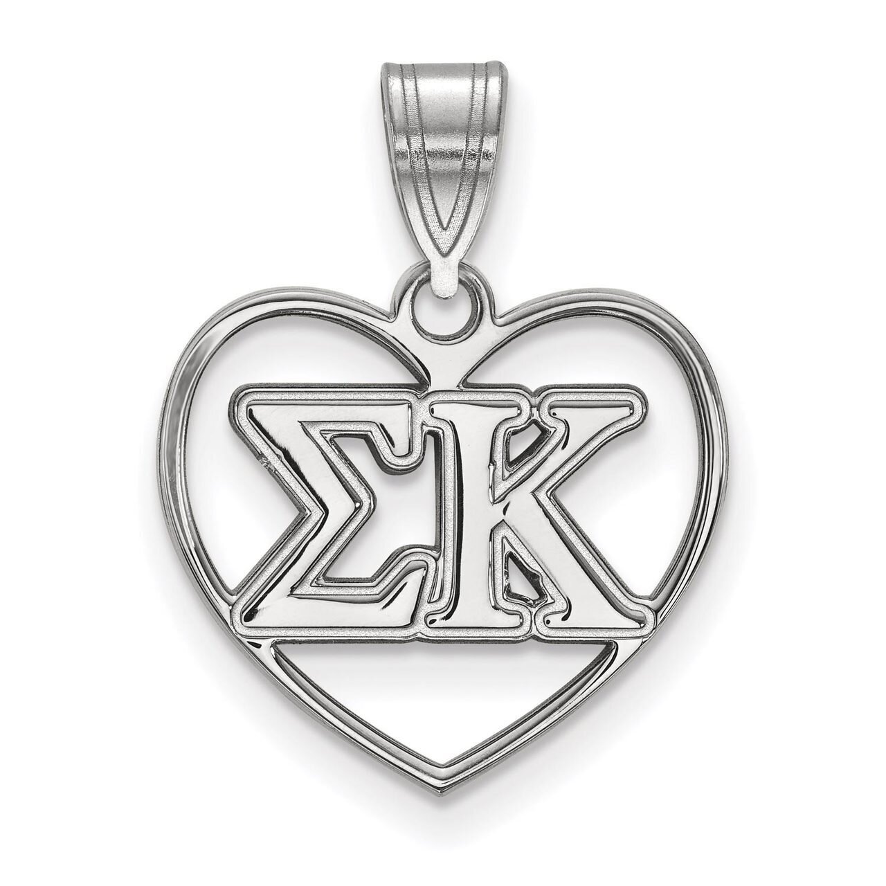Sigma Kappa Heart Pendant Sterling Silver SS008SKP