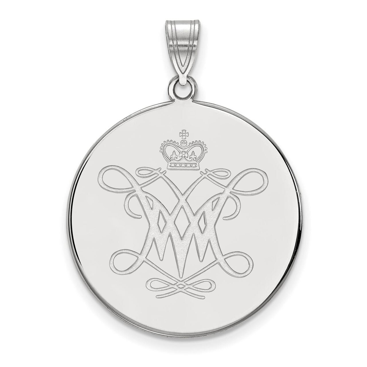 William And Mary Extra Large Disc Pendant Sterling Silver SS008WMA, MPN: SS008WMA, 886774680859