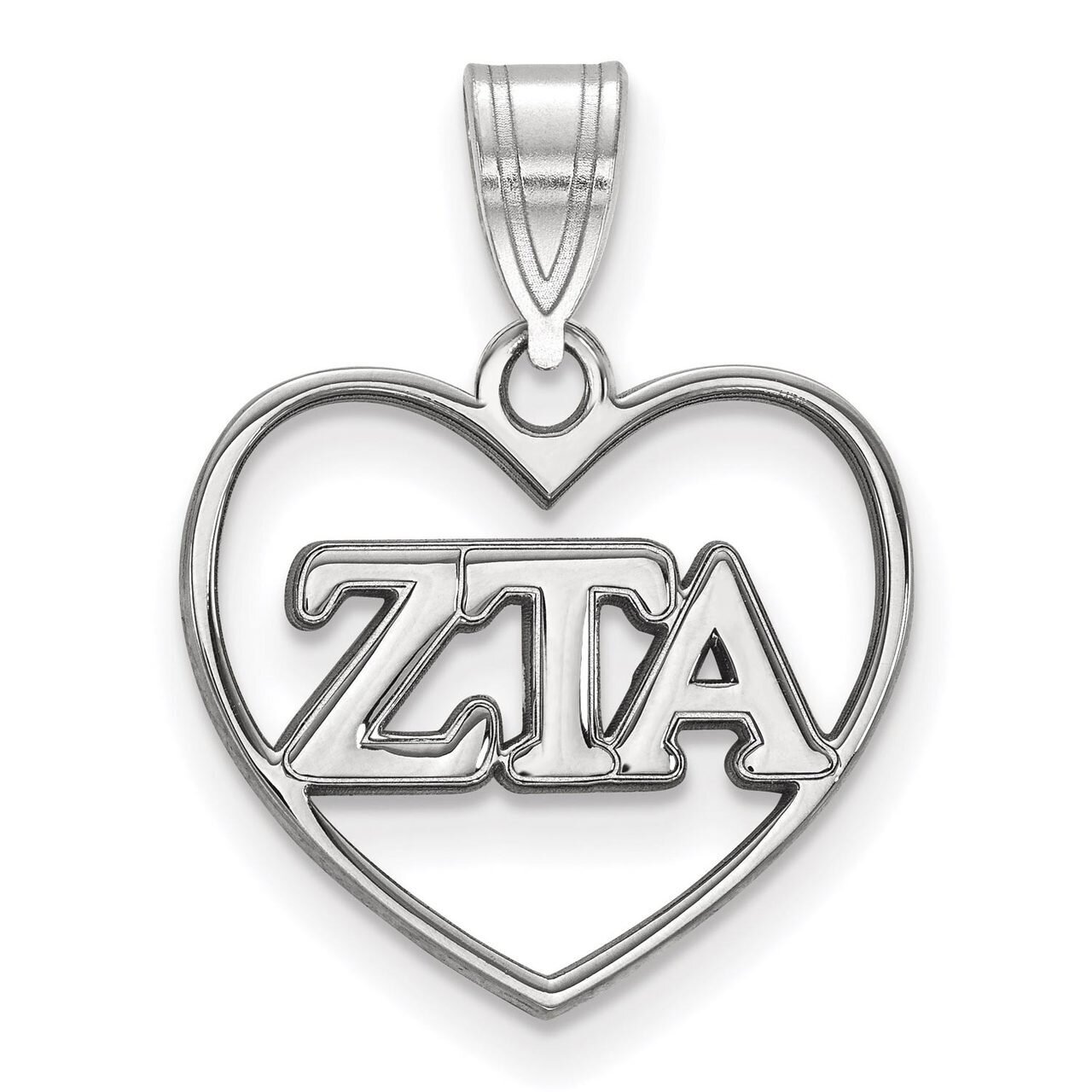 Zeta Tau Alpha Heart Pendant Sterling Silver SS008ZTA