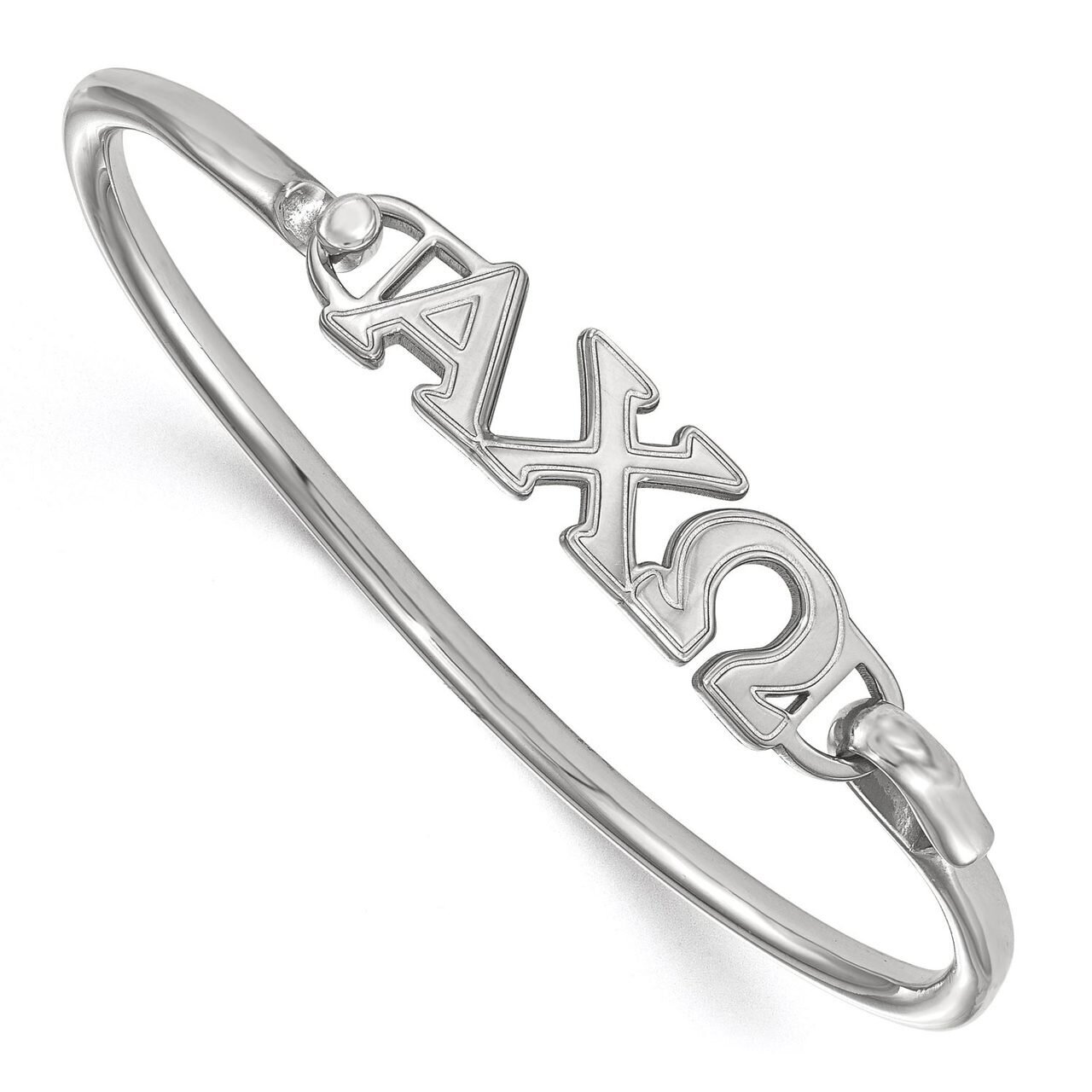 Alpha Chi Omega Small Hook and Clasp Bangle Sterling Silver SS009ACO-7, MPN: SS009ACO-7, 8867746002…