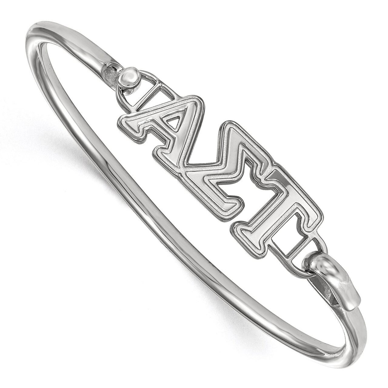 Alpha Sigma Tau Small Hook and Clasp Bangle Sterling Silver SS009ALS-7