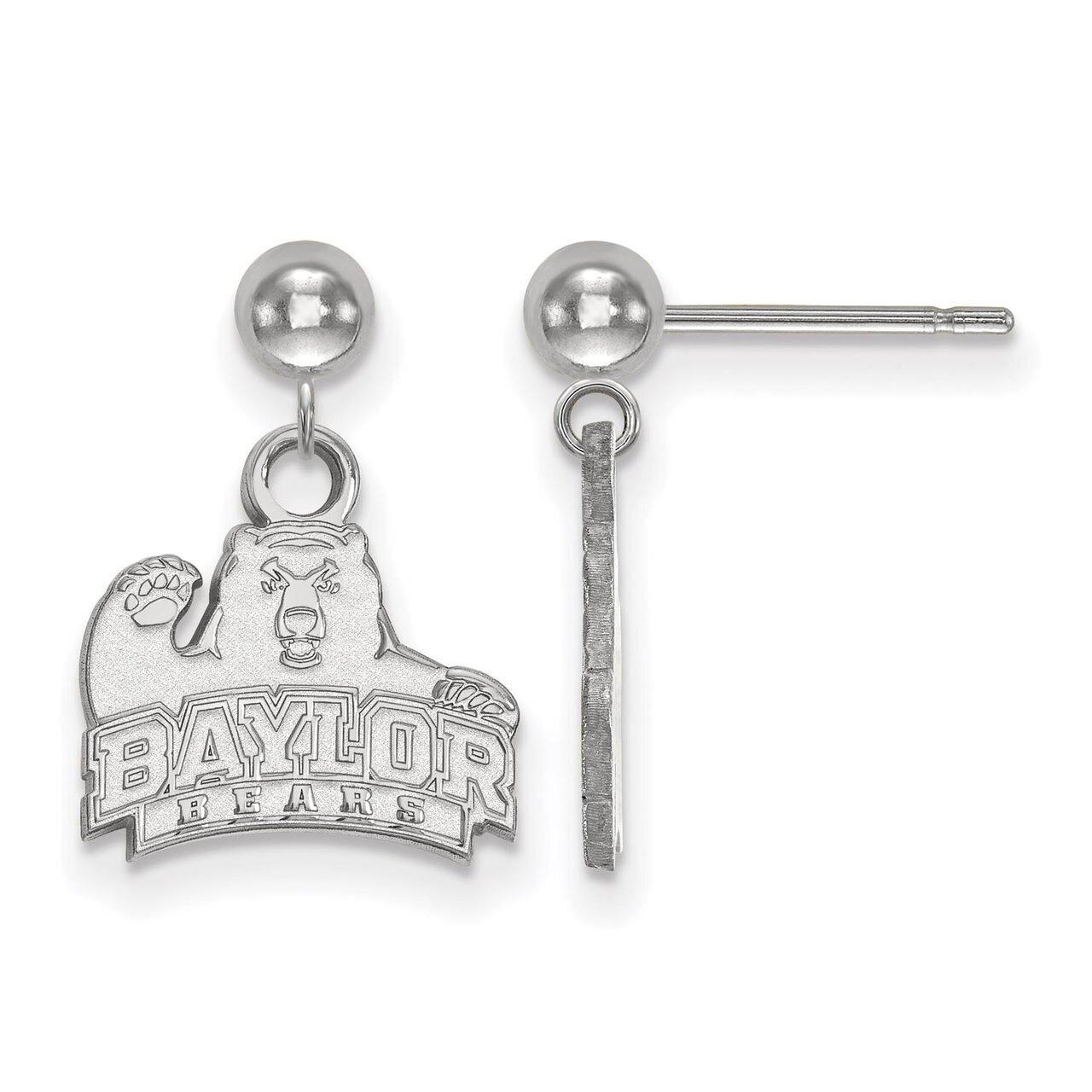 Baylor University Earring Dangle Ball Sterling Silver SS009BU