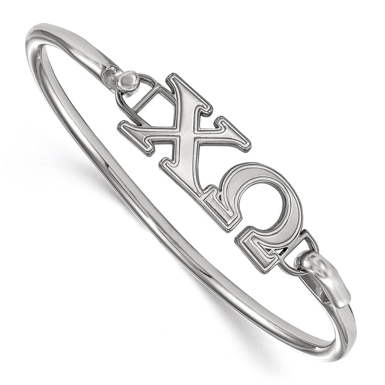Chi Omega Small Hook and Clasp Bangle Sterling Silver SS009CHO-7