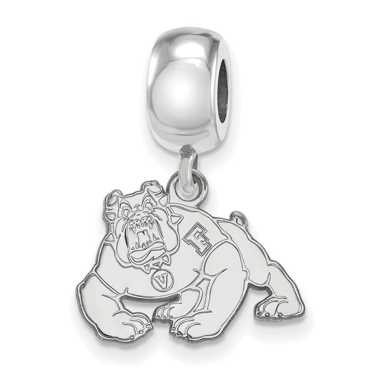 California State University, Fresno Bead Charm Small Dangle Sterling Silver SS009CSF