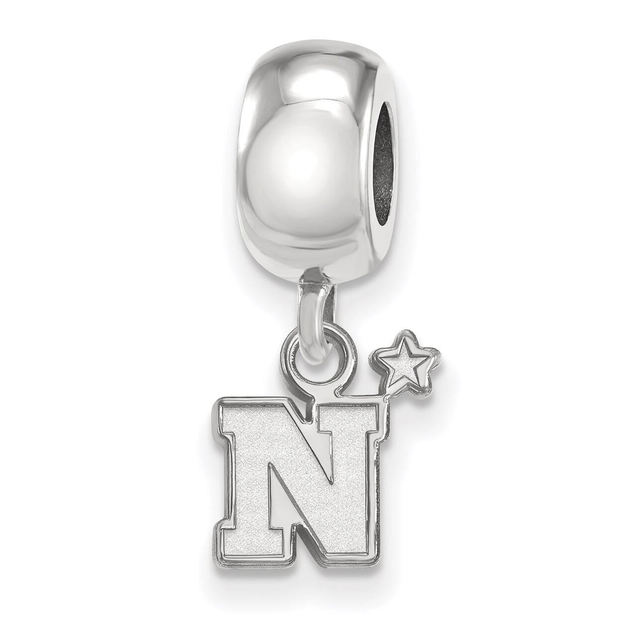 Navy Bead Charm Extra Small Dangle Sterling Silver SS009USN