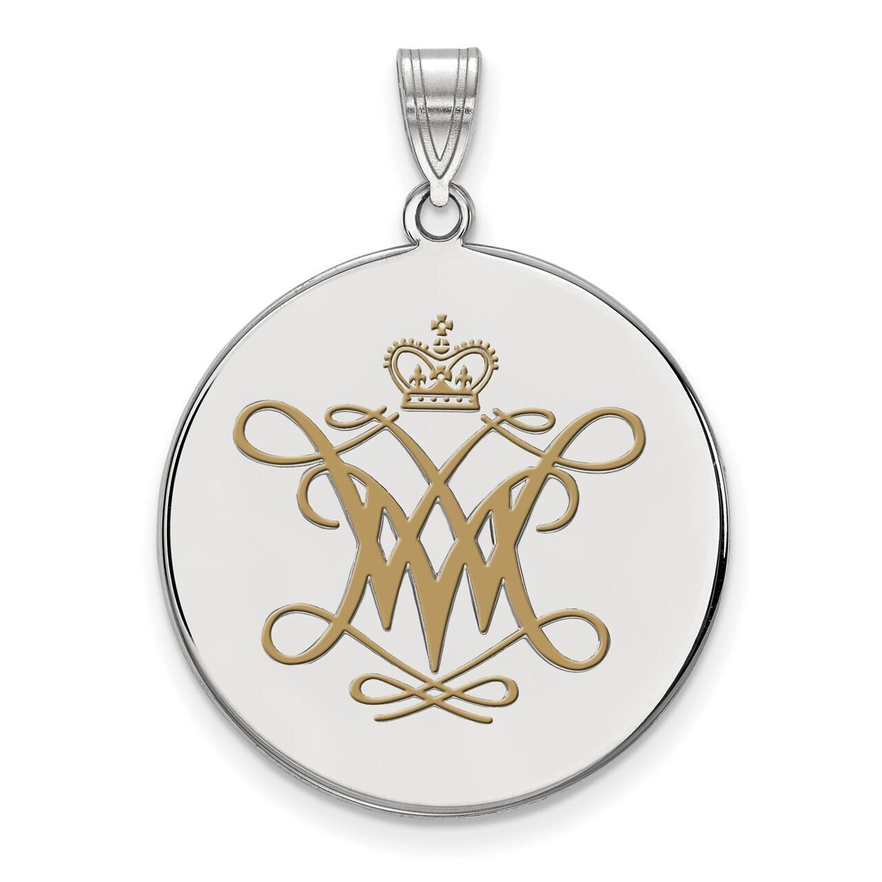 William And Mary XLarge Enamel Disc Pendant Sterling Silver SS009WMA