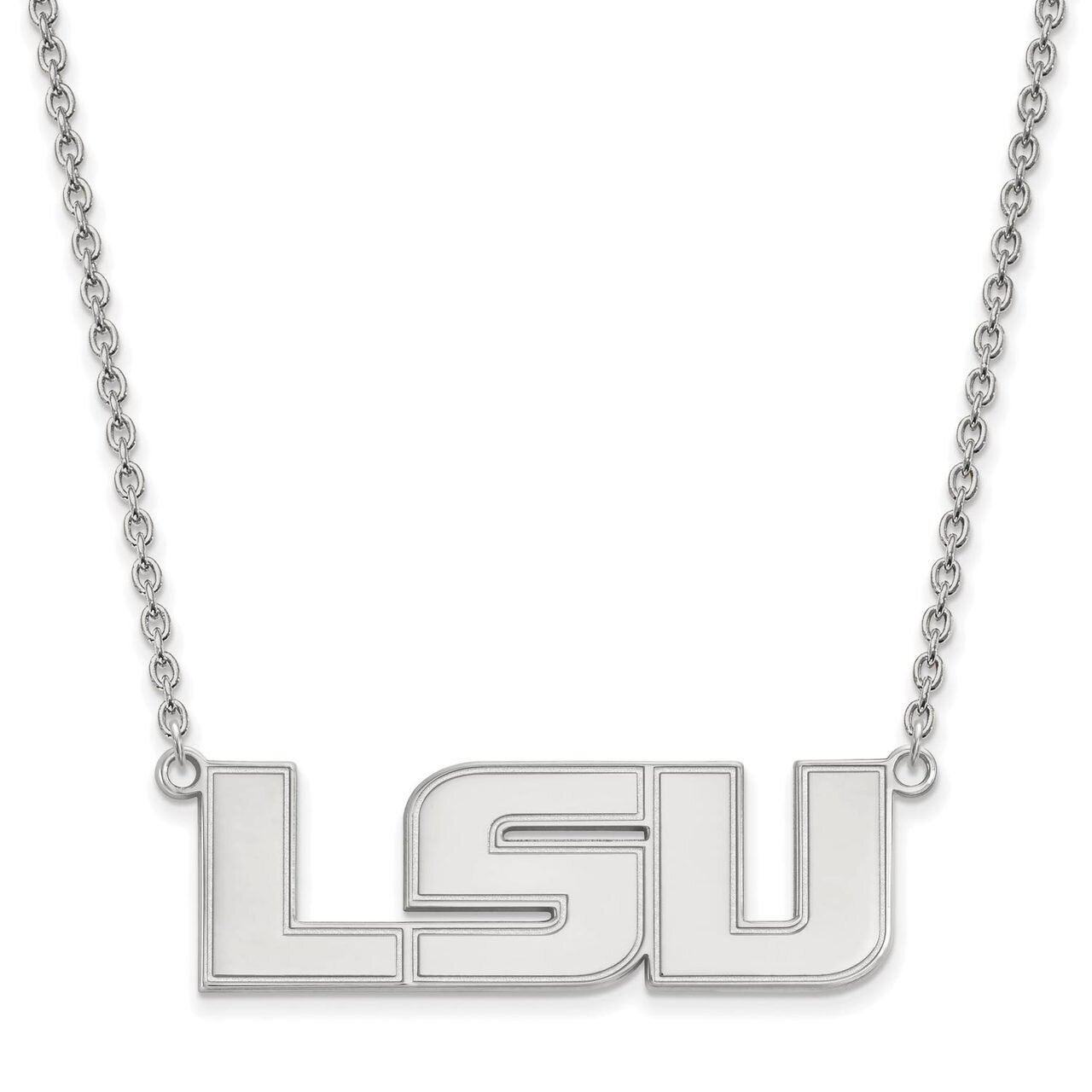 Louisiana State University Large Pendant with Necklace Sterling Silver SS010LSU-18, MPN: SS010LSU-1…