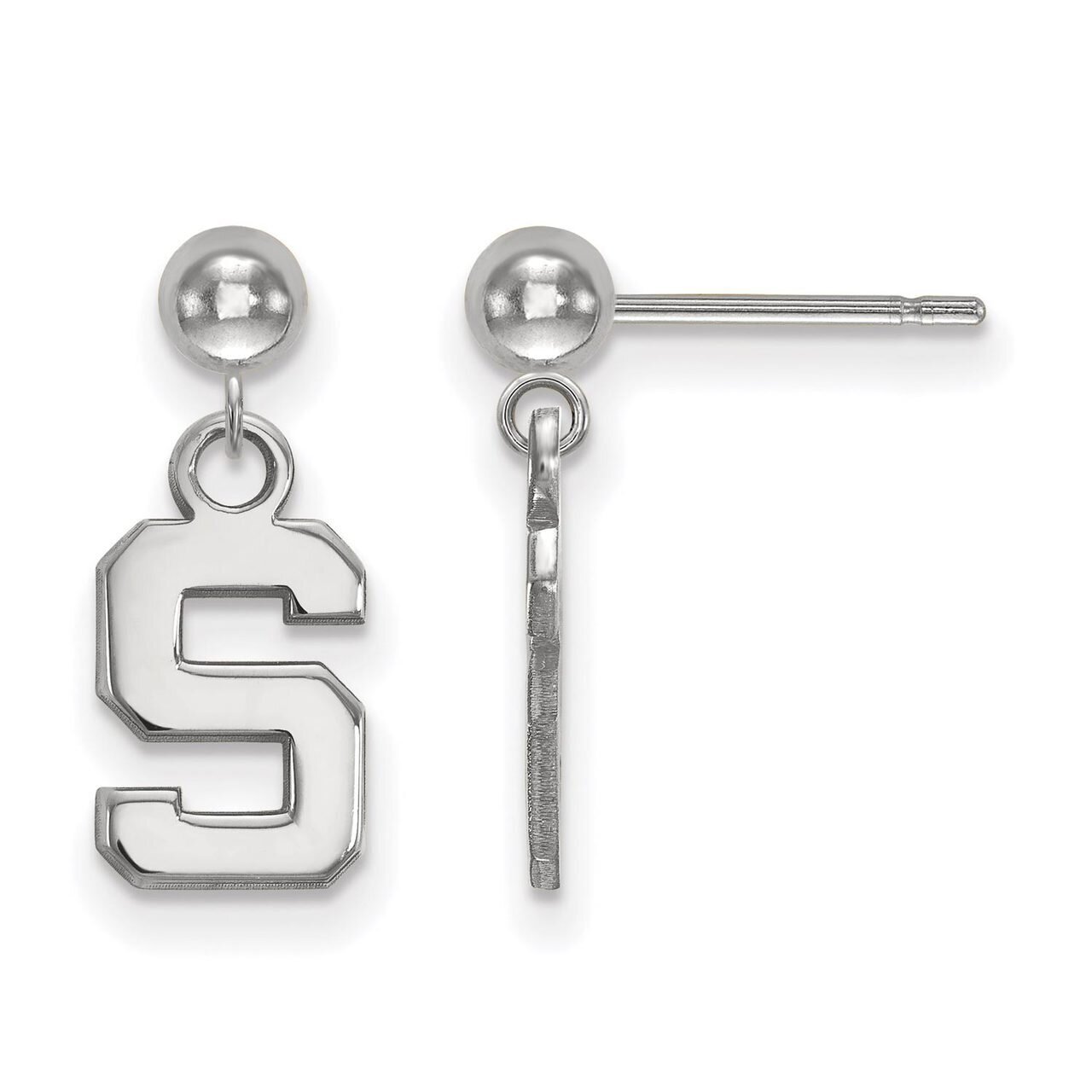 Michigan State University Earring Dangle Ball Sterling Silver SS010MIS