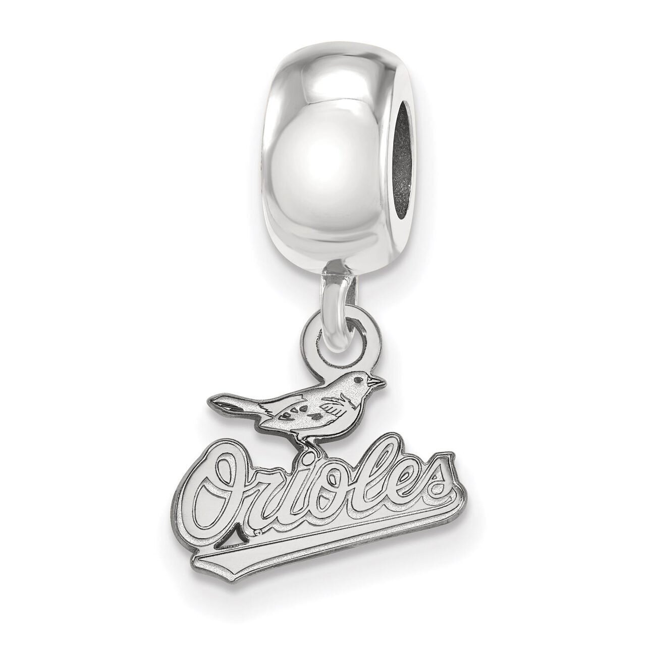 Baltimore Orioles Bead Charm Extra Small Dangle Sterling Silver SS010ORI