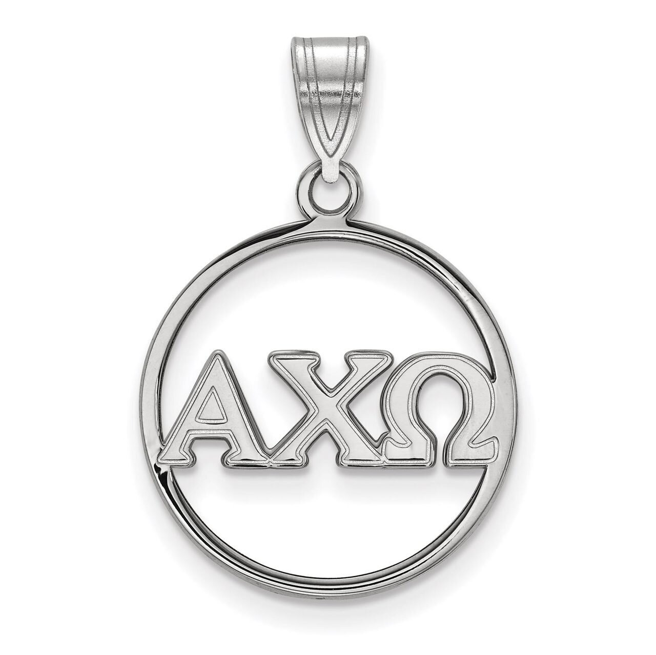 Alpha Chi Omega Small Circle Pendant Sterling Silver SS011ACO, MPN: SS011ACO, 886774600789