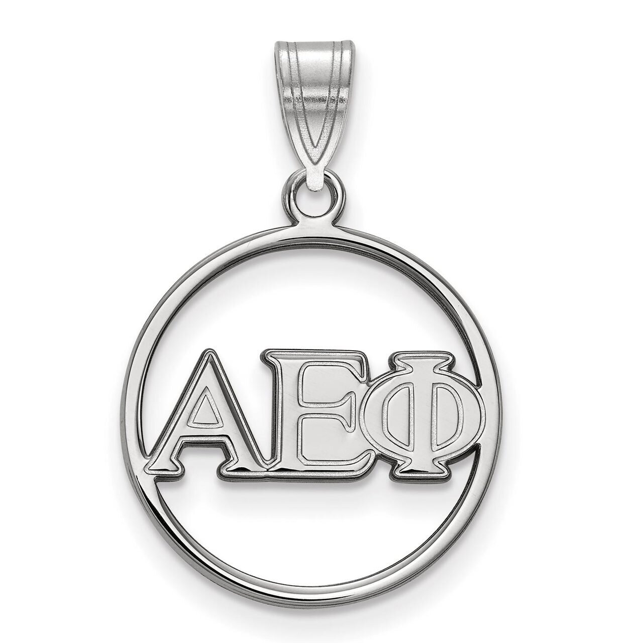 Alpha Epsilon Phi Small Circle Pendant Sterling Silver SS011AEP