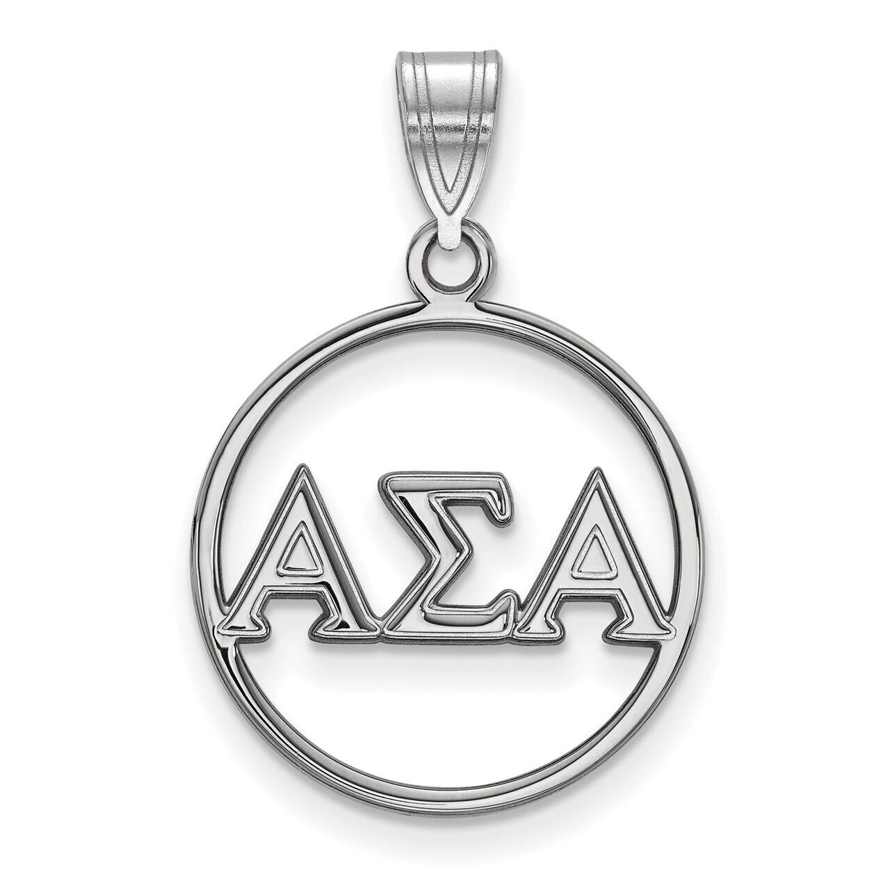 Alpha Sigma Alpha Small Circle Pendant Sterling Silver SS011ASI, MPN: SS011ASI, 886774600864