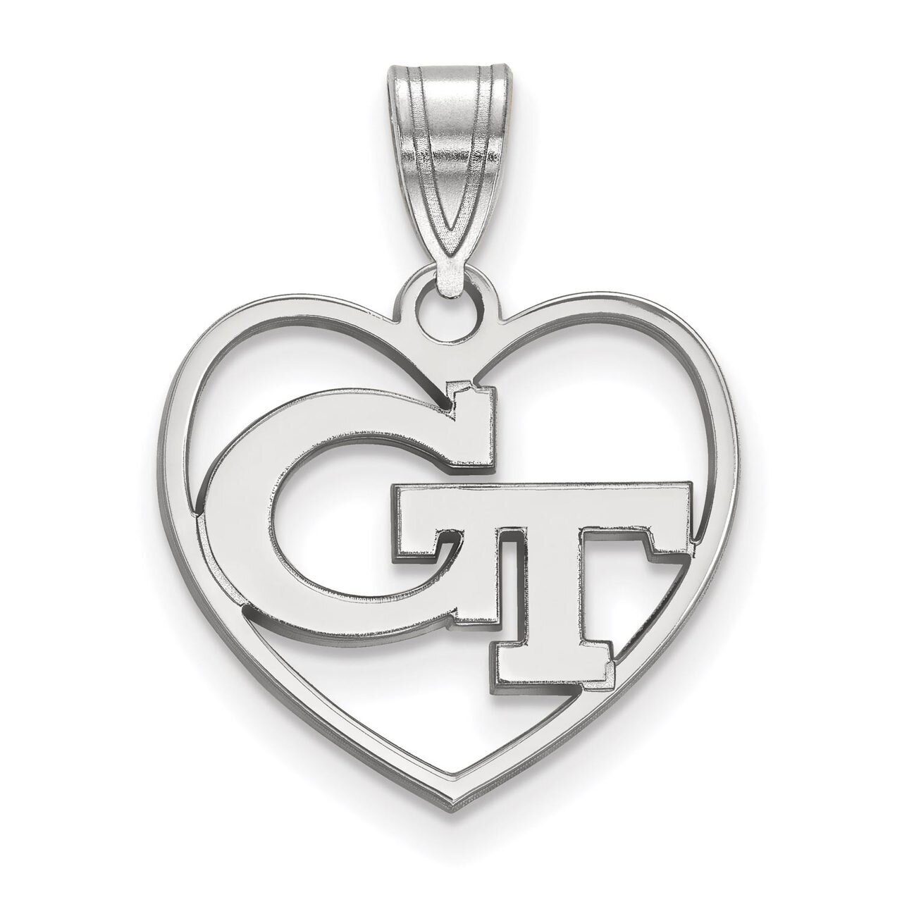 Georgia Institute of Technology Pendant in Heart Sterling Silver SS011GT, MPN: SS011GT, 886774684468