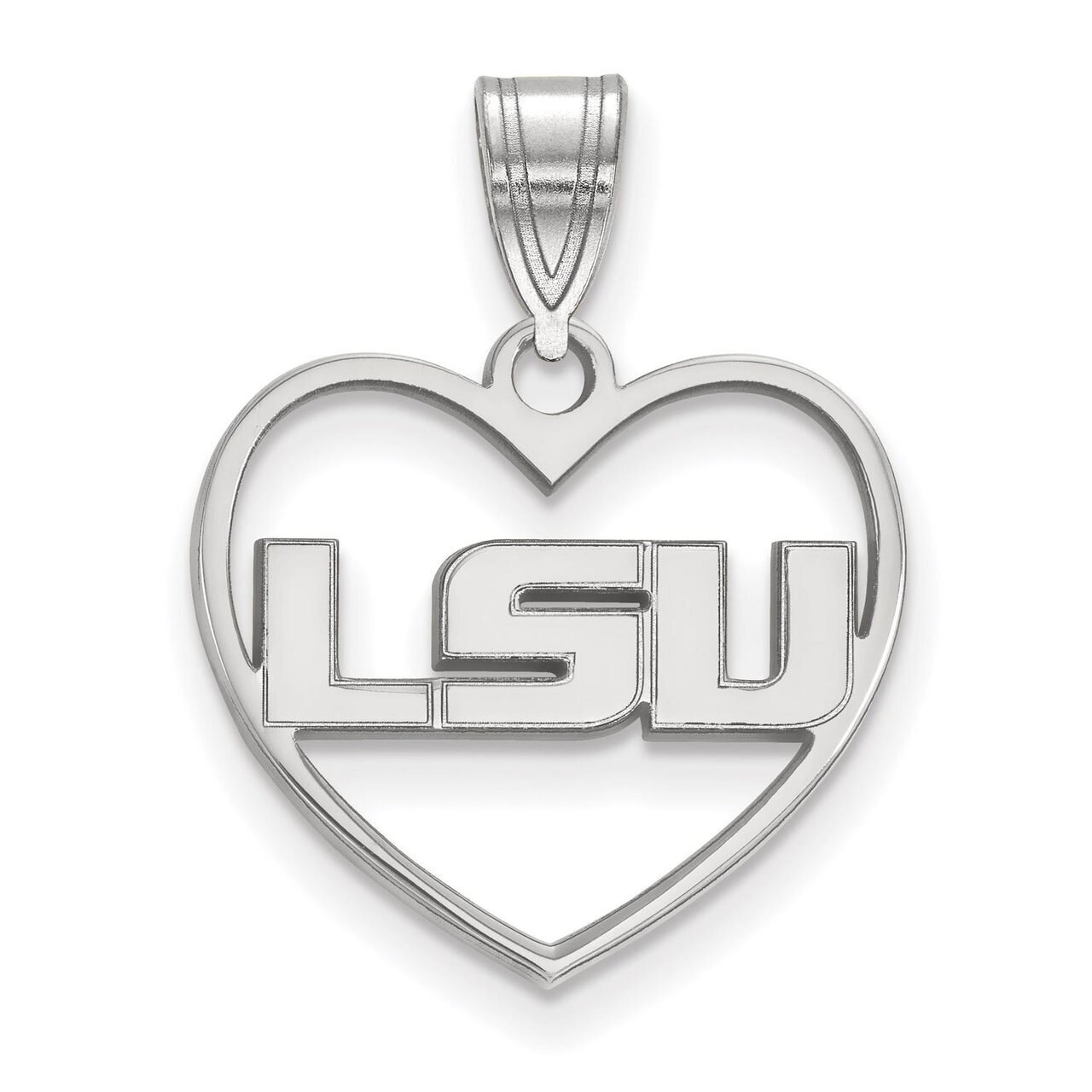 Louisiana State University Pendant in Heart Sterling Silver SS011LSU, MPN: SS011LSU, 886774688343