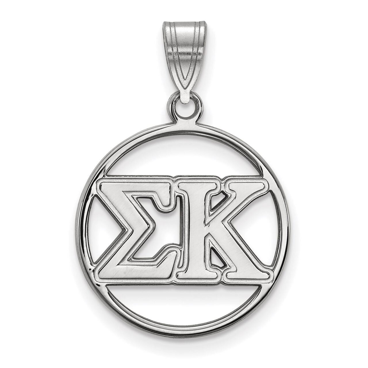 Sigma Kappa Small Circle Pendant Sterling Silver SS011SKP
