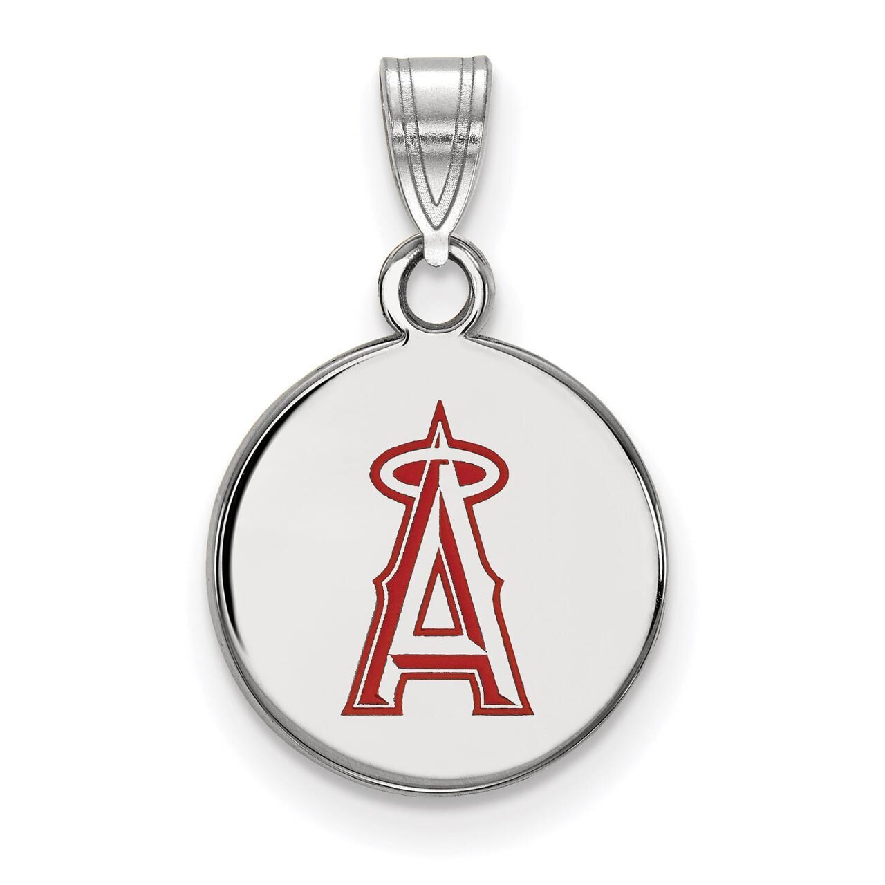 Los Angeles Angels Small Enamel Disc Pendant Sterling Silver SS012ANG, MPN: SS012ANG, 886774626475