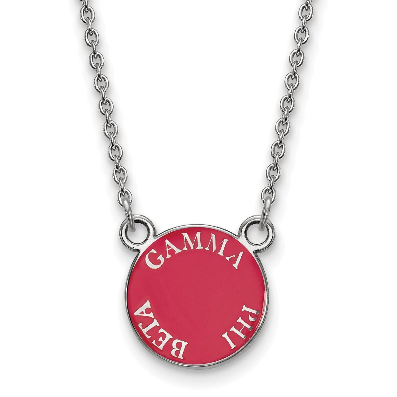 Gamma Phi Beta Extra Small Enameled Pendant with 18 Inch Chain Sterling Silver SS012GPB-18