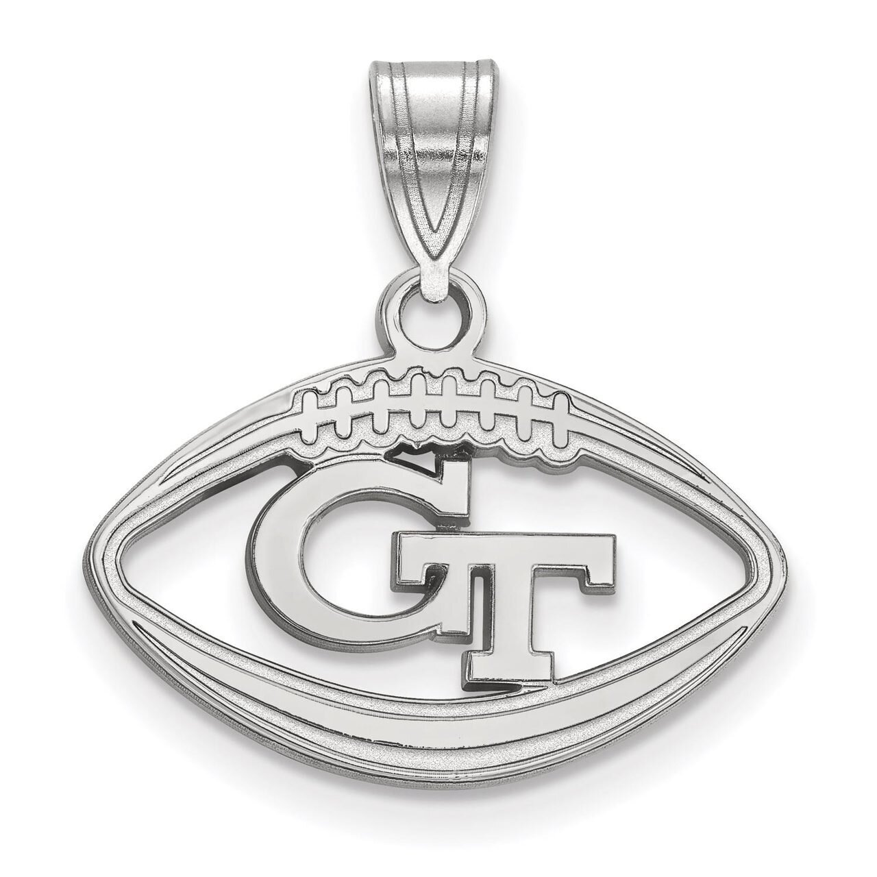 Georgia Institute of Technology Pendant in Football Sterling Silver SS012GT