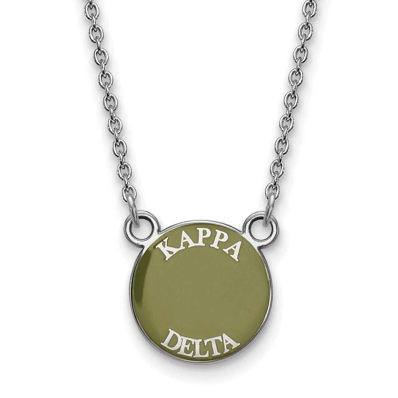 Kappa Delta Extra Small Enameled Pendant with 18 Inch Chain Sterling Silver SS012KD-18, MPN: SS012K…