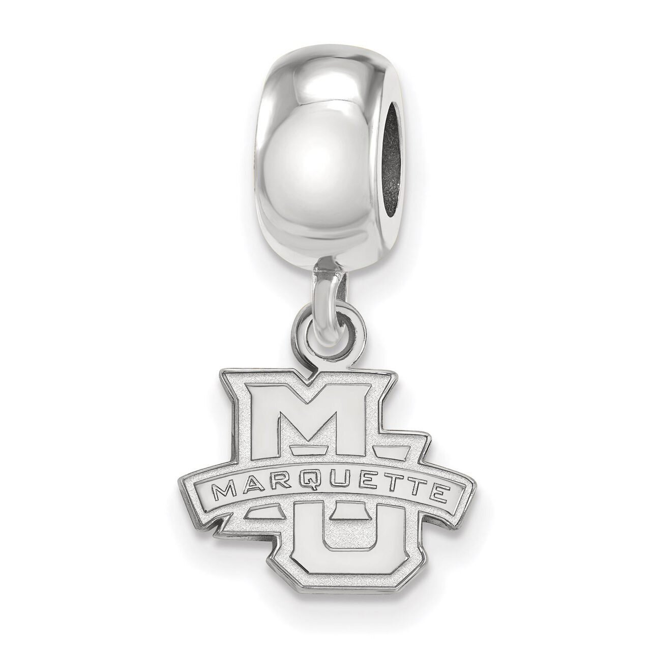 Marquette University Bead Charm Extra Small Dangle Sterling Silver SS012MAR