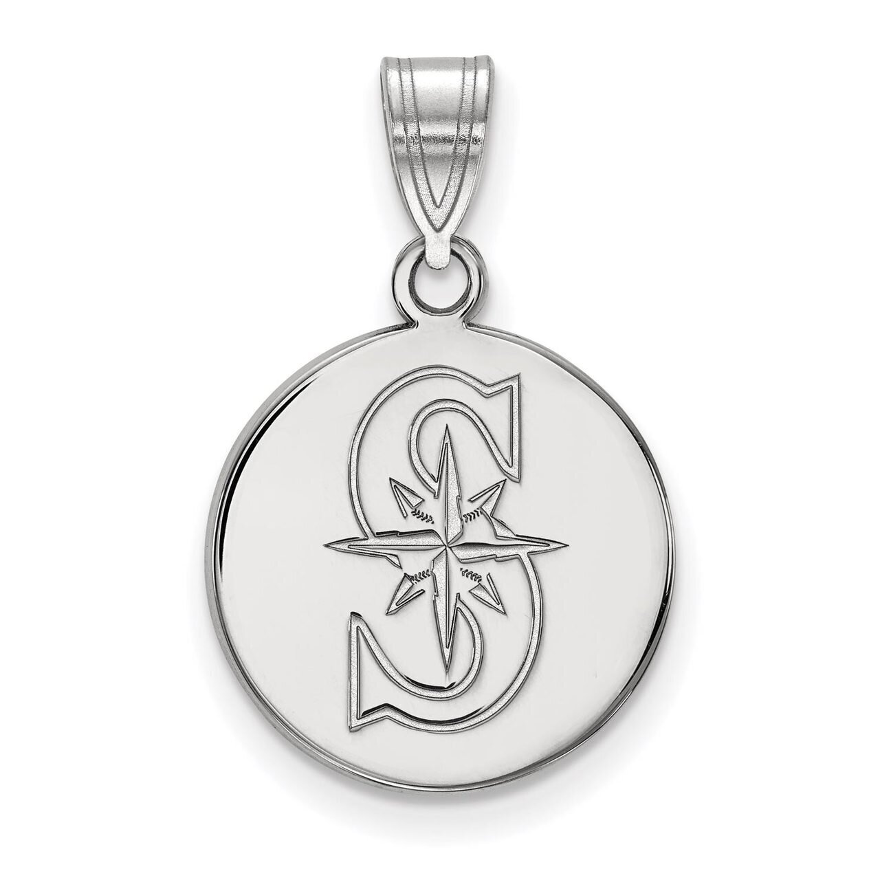 Seattle Mariners Medium Disc Pendant Sterling Silver SS012MRN, MPN: SS012MRN, 886774626628