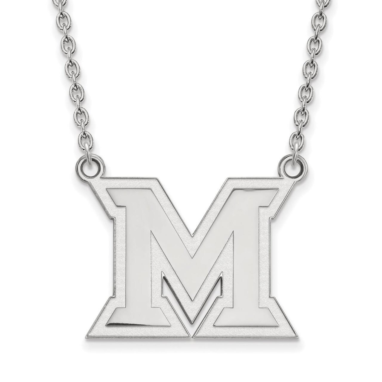 Miami University Large Pendant with Necklace Sterling Silver SS012MU-18