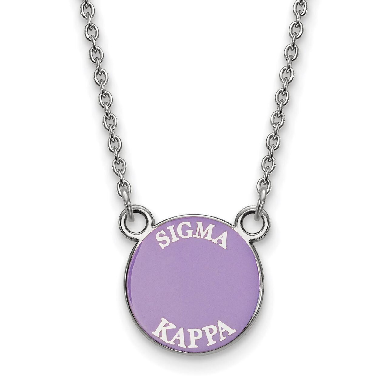 Sigma Kappa Extra Small Enameled Pendant with 18 Inch Chain Sterling Silver SS012SKP-18, MPN: SS012…