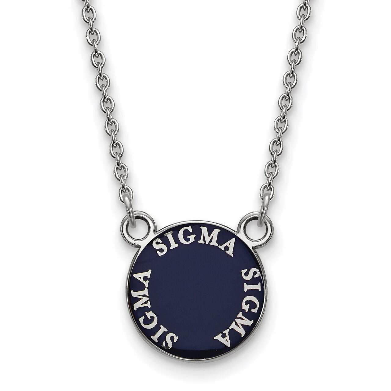 Sigma Sigma Sigma Extra Small Enameled Pendant with 18 Inch Chain Sterling Silver SS012SSS-18, MPN:…