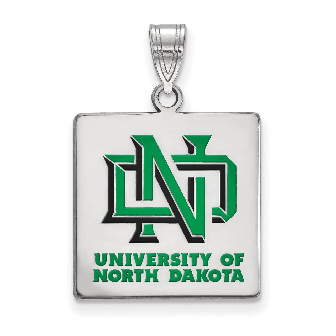 University of North Dakota Large Enamel Pendant Sterling Silver SS012UNOD