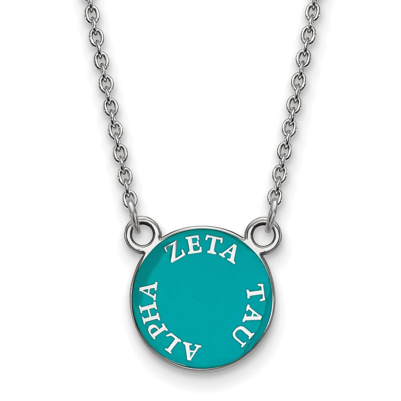 Zeta Tau Alpha Extra Small Enameled Pendant with 18 Inch Chain Sterling Silver SS012ZTA-18, MPN: SS…